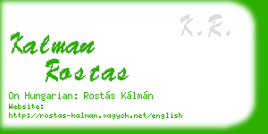 kalman rostas business card